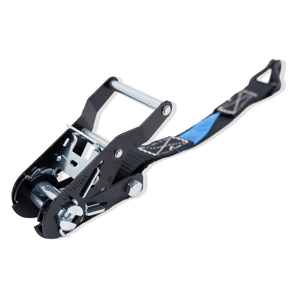 1500kg Black Ratchet Straps With Double J Hooks