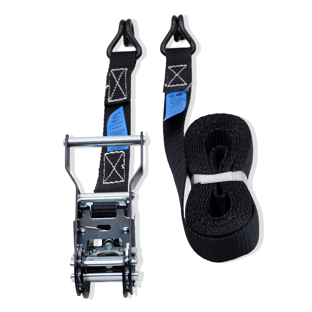 1500kg Black Ratchet Straps With Double J Hooks