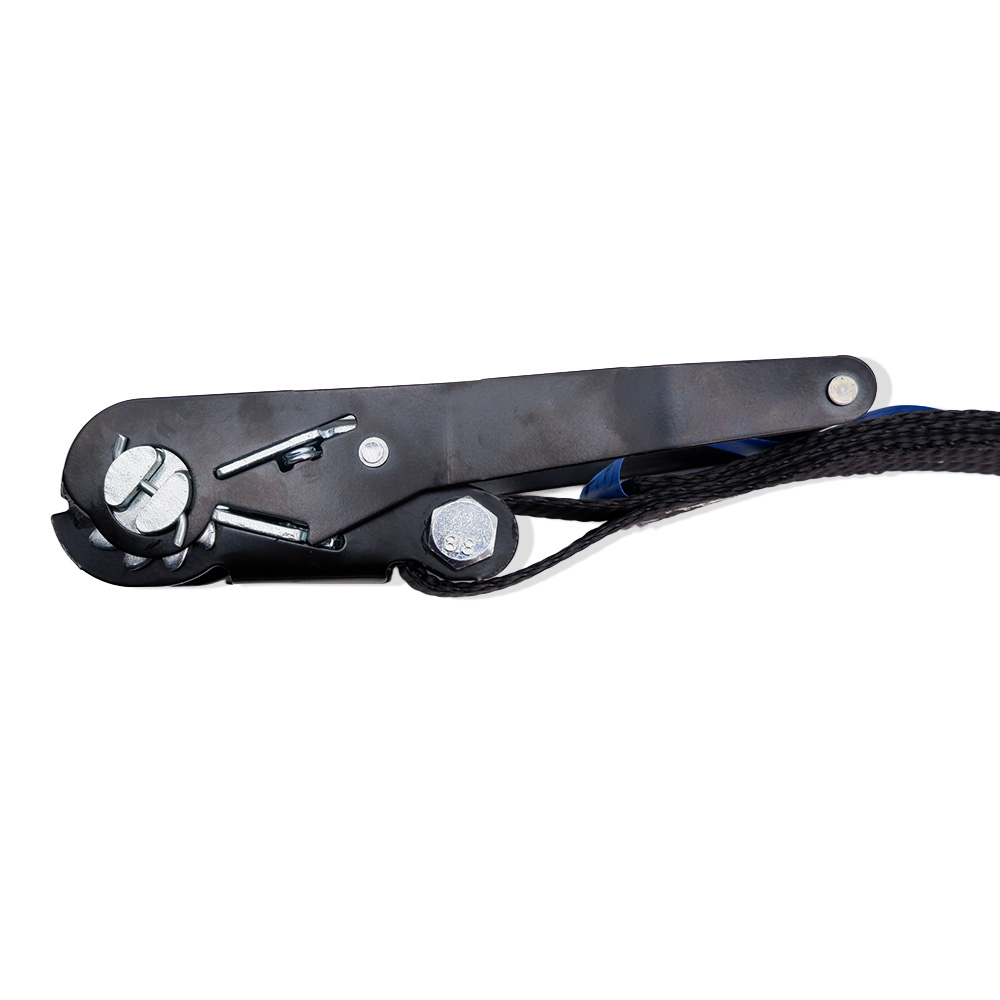 5000kg Black Ratchet Straps with Twisted Snap Hooks