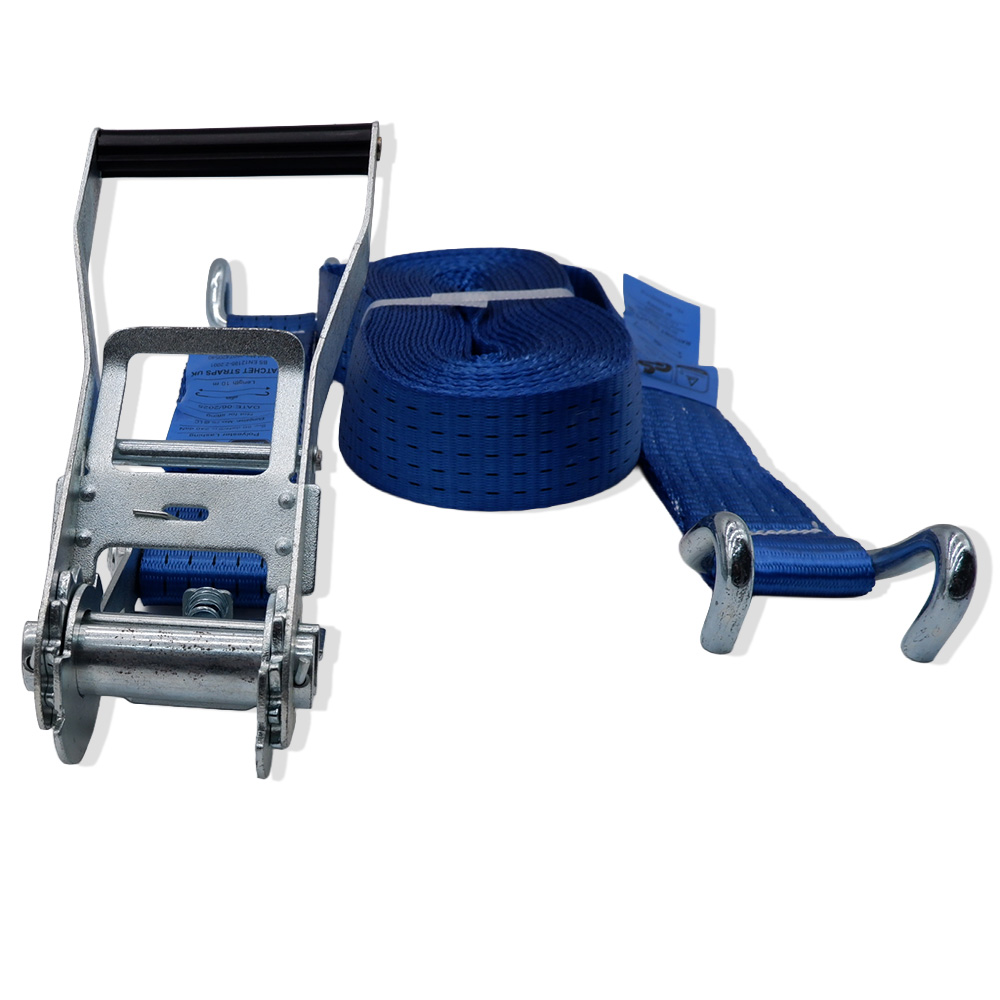 5000kg Blue Ratchet Strap with Chassis Hooks (Rave Hooks)