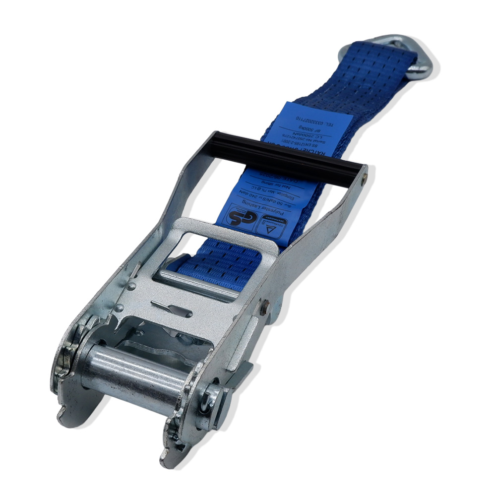 5000kg Blue Ratchet Strap with D Rings