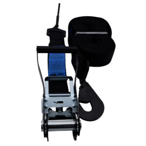 5000kg Black Ratchet Straps with Twisted Snap Hooks