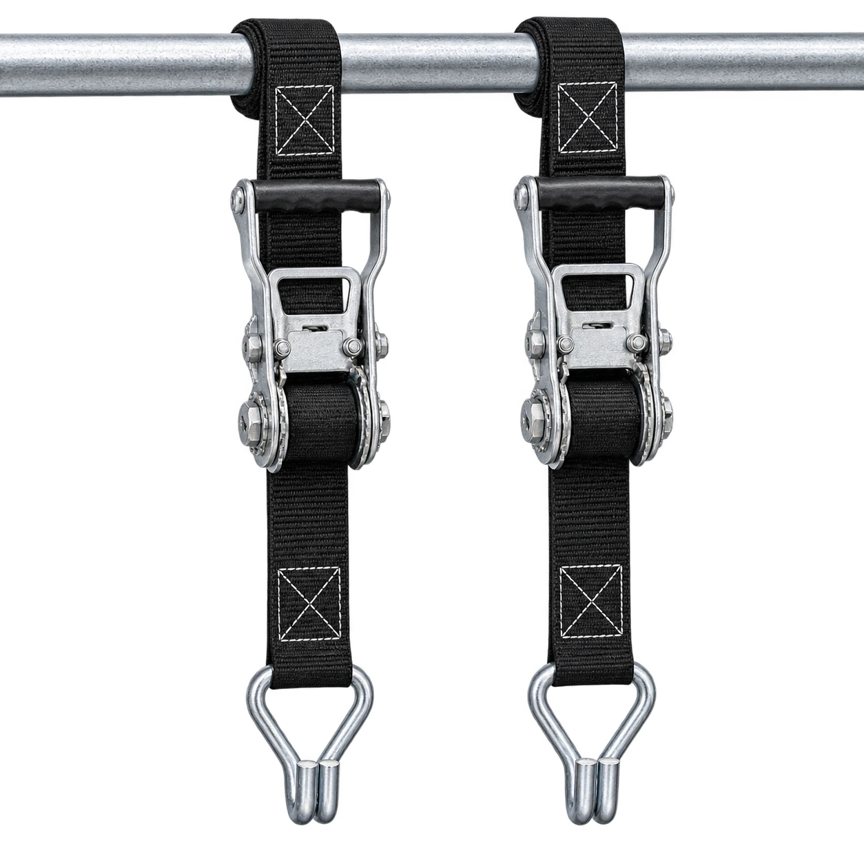 3000kg black ratchet strap with double j hooks