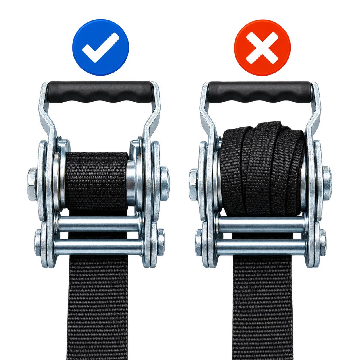 3000kg black ratchet strap with double j hooks