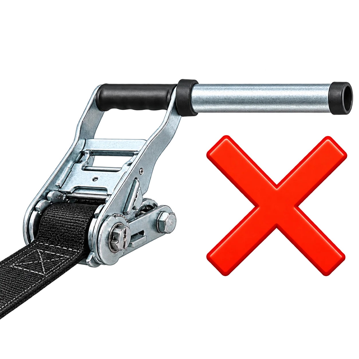 3000kg black ratchet strap with double j hooks