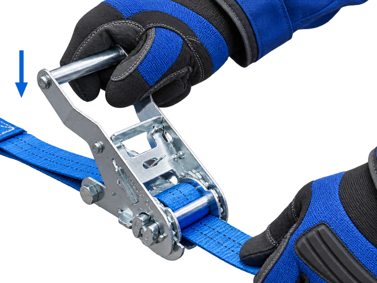 3000kg black ratchet strap with double j hooks
